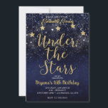 Blaues Gold unter den Sternen Starry Night Sweet 1 Einladung<br><div class="desc">Passen Sie beide Seiten an,  egal wie Sie gewollt haben,  für jedes Ereignis.</div>