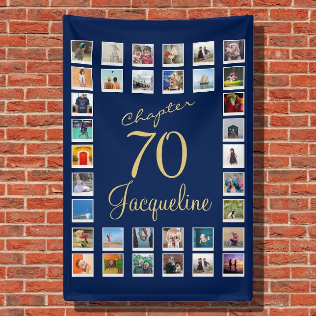 Blaues Gold zum 70. Geburtstag Banner (Von Creator hochgeladen)