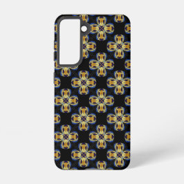 Blaues goldenes Sternenmuster Samsung Galaxy Hülle