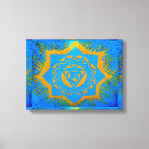 blaues Goldtantric Symbol Leinwanddruck