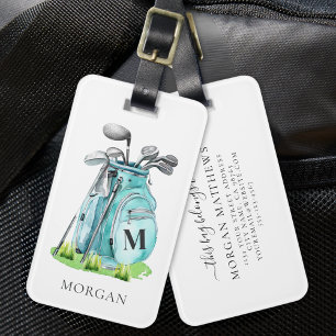 Blaues Golf-Monogramm Gepäckanhänger