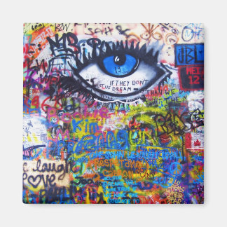 Blaues Graffiti-Auge Magnet