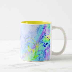 Blaues Grafik Zweifarbige Tasse