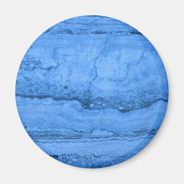 Blaues Granitmuster, blauer Marmor, blauer Stein Magnet (Vorne)