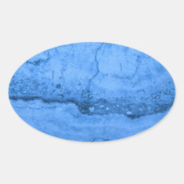 Blaues Granitmuster, blauer Marmor, blauer Stein Ovaler Aufkleber