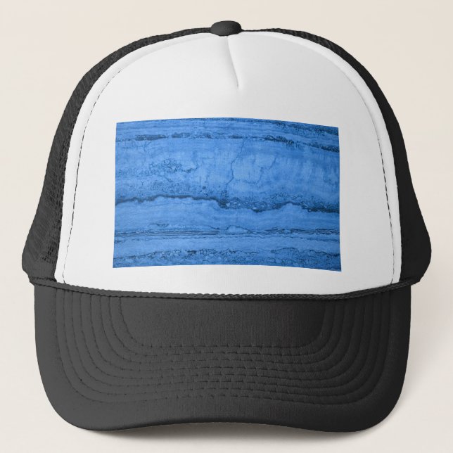 Blaues Granitmuster, blauer Marmor, blauer Stein Truckerkappe (Vorderseite)