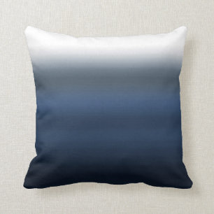 Blaues Grau-Aquarell Bad gefärbter Ombre Kissen
