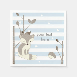 Blaues Grau-Waldfox-Papierservietten Serviette
