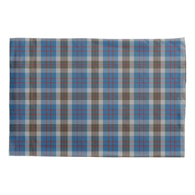 Blaues GrauTartan Kissenbezug (Rückseite)