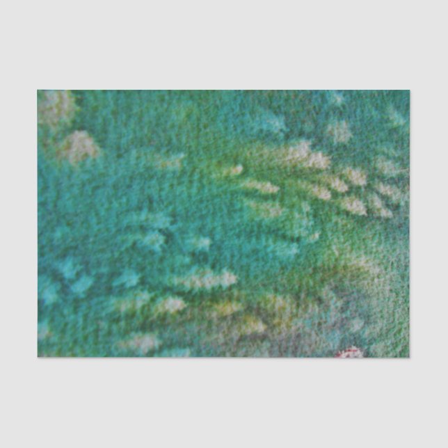 Blaues Grün-Aquarell Seidenpapier (Vorderseite)