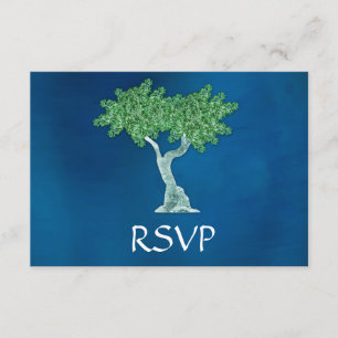 Blaues Grün-Baum von Leben-Bar Mitzvah UAWG RSVP Karte