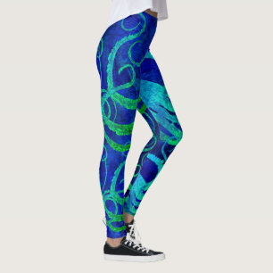 Blaues Grün der Kraken-8 - Leggings