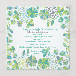 Blaues Grün-Gemisch-Einladung Einladung