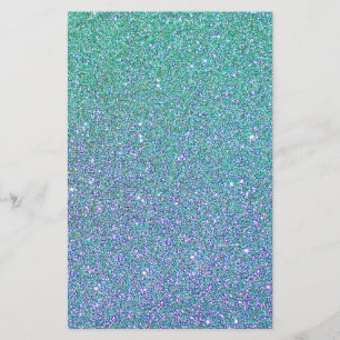Blaues Grün Ombre Glitter-Hintergrund Briefpapier