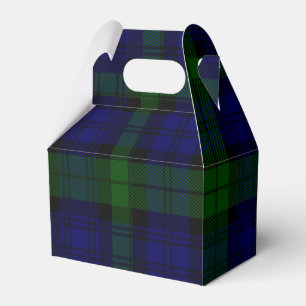 Blaues Grün schwarzen Uhrclan Tartan kariert Geschenkschachtel
