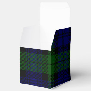 Blaues Grün schwarzen Uhrclan Tartan kariert Geschenkschachtel