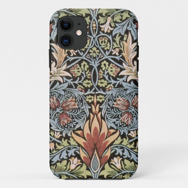 Blaues Grün-William Morris-Tapisserie Case-Mate iPhone Hülle (Rückseite)