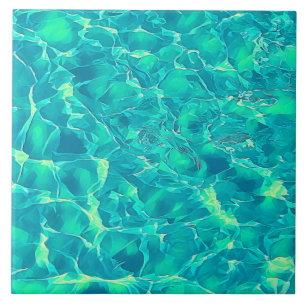 Blaues grünes Aqua-Muster Fliese