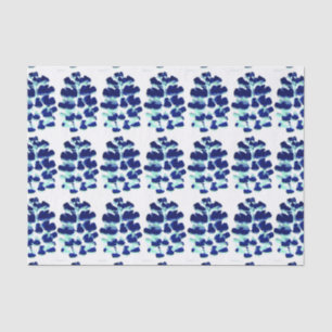 Blaues grünes Aquarellpapier Lupin Blume Seidenpapier
