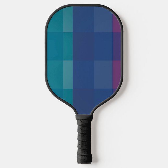 Blaues, grünes, lila kariertes Paddel Pickleball Schläger (Vorderseite)