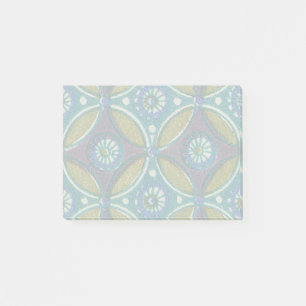 Blaues grünes Rustikales Boho Geometrisches Zirkel Post-it Klebezettel