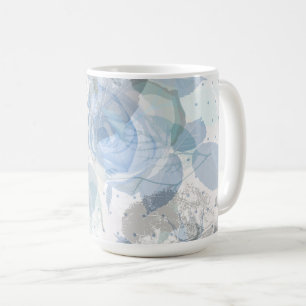 Blaues Grunge-Design für Rose Kaffeetasse