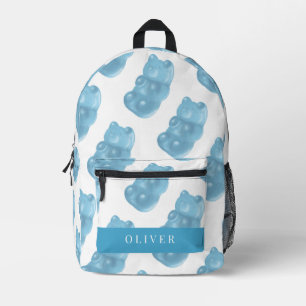 Blaues Gummibärmuster Bedruckter Rucksack