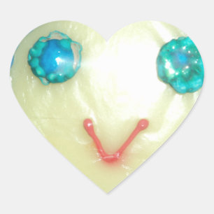 Blaues Haar Emoji Kunst Druck/Grafik Herz-Aufkleber