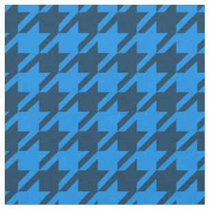 Blaues Hahnentrittmuster-Gewebe Stoff