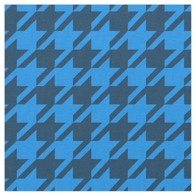 Blaues Hahnentrittmuster-Gewebe Stoff (Nahaufnahme)
