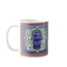 Blaues Hamsa Mosaik-Gelb und Grün