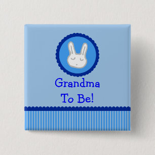 Blaues Häschen "Großmutter, zum Babyparty-Knopf  Button
