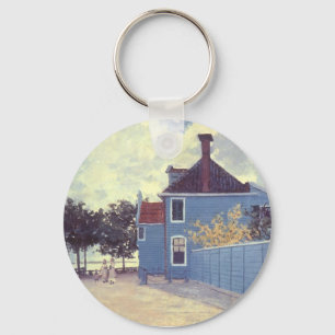 Blaues Haus in Zaandam von Claude Monet Schlüsselanhänger