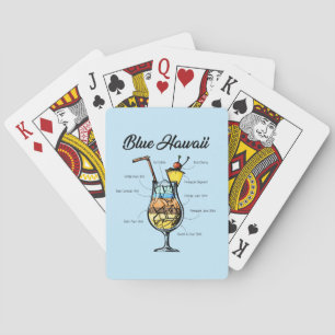 Blaues Hawaii-Cocktail-Rezept Spielkarten
