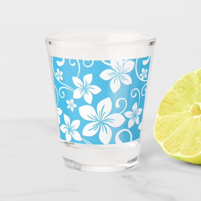 BLAUES HAWAII-MUSTER IN BLAU SCHNAPSGLAS (Vorderseite)