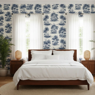 Blaues Hawaiian Toile de Joury Tapete