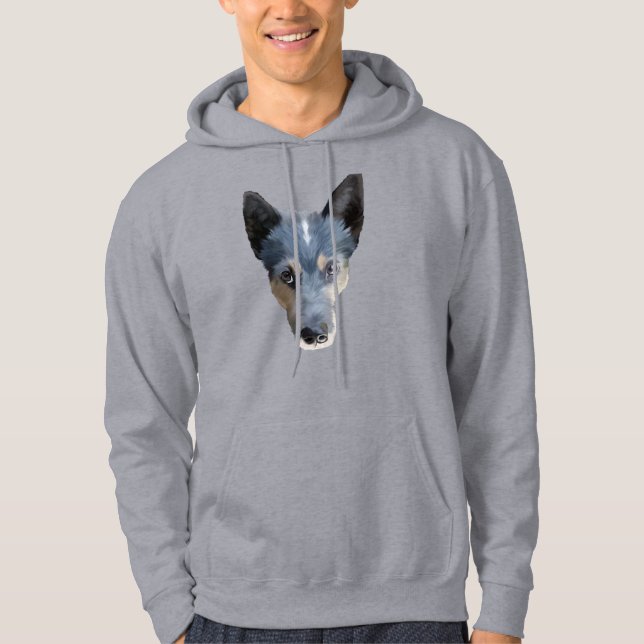 Blaues Heeler/australischer Vieh-Hund Hoodie (Vorderseite)