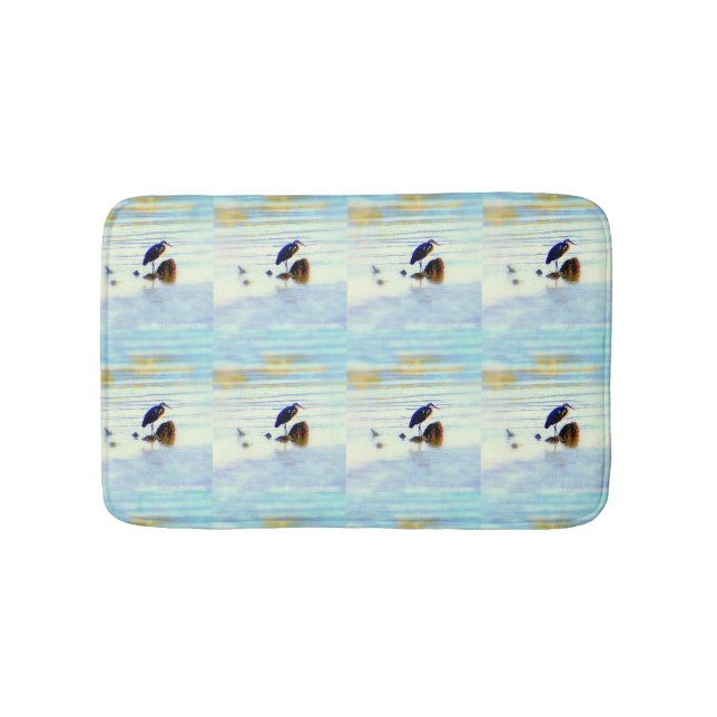 Blaues Herdenmuster Badematte (Vorderseite)