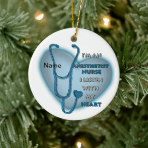 Blaues Herz Anästhesist Nurse Ornament