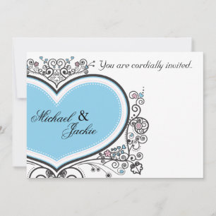 Blaues Herz Einladung