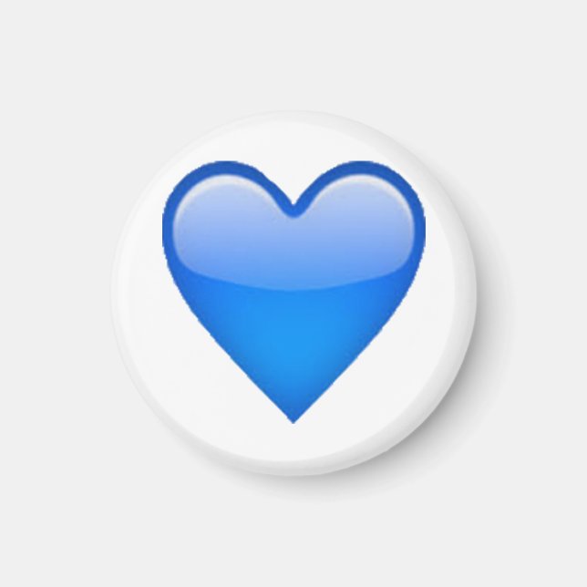 Blaues Herz - Emoji Magnet (Vorne)