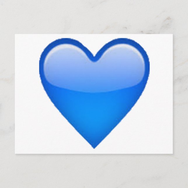 Blaues Herz - Emoji Postkarte (Vorderseite)