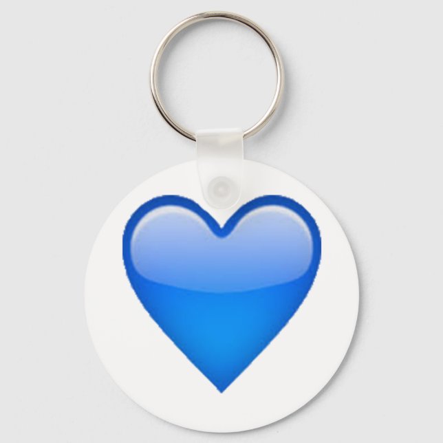 Blaues Herz - Emoji Schlüsselanhänger (Vorderseite)