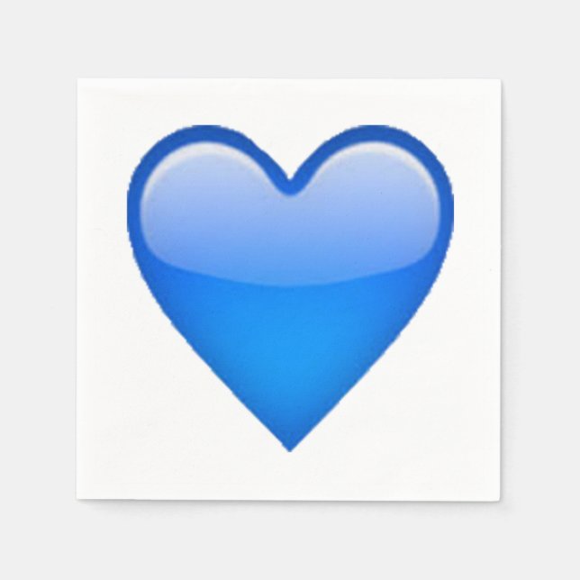 Blaues Herz - Emoji Serviette (Vorderseite)