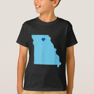 Blaues Herz im Staat der Kontur von Missouri T-Shirt