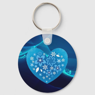Blaues Herz Liebe Schlüsselanhänger
