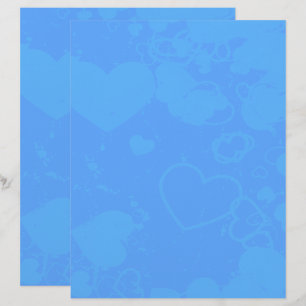 Blaues Herz Muster - Scrapbook Paper