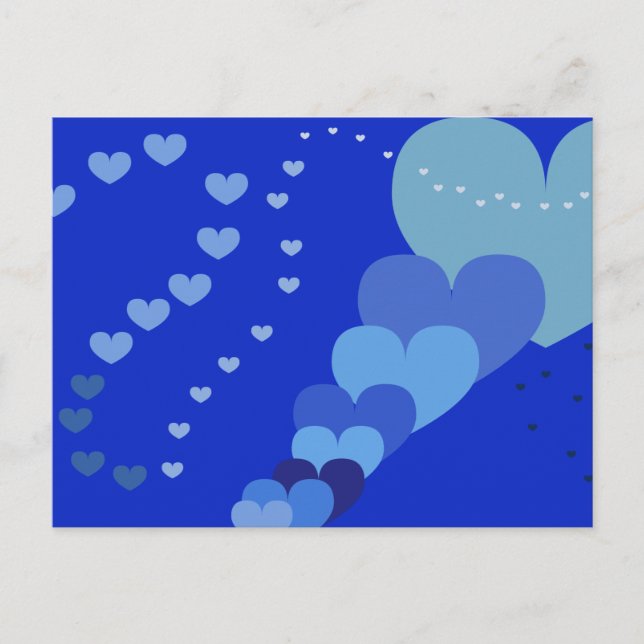 Blaues Herz Postkarte (Vorderseite)