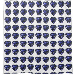 Blaues Herzmuster Duschvorhang