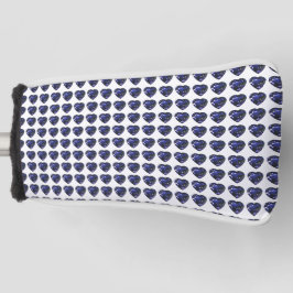 Blaues Herzmuster Golf Headcover
